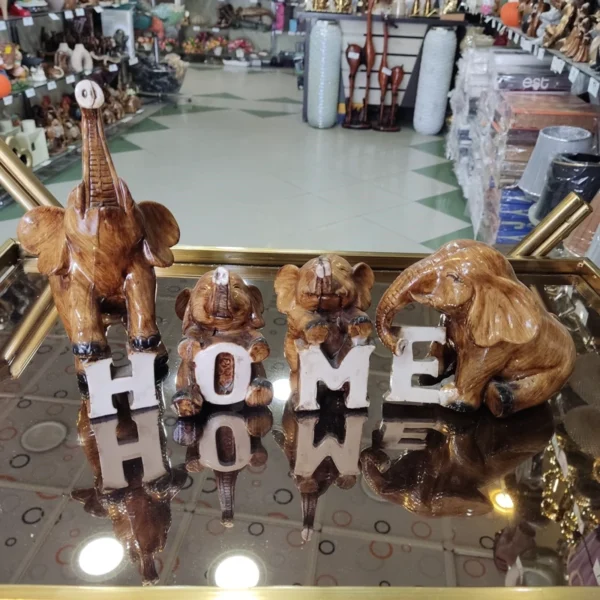 مجسمه فیل 4 تایی HOME ارتفاع 23سانت