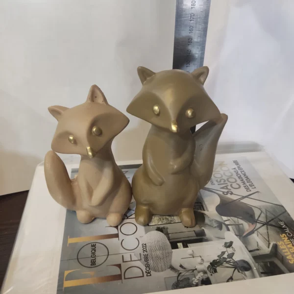 مجسمه روباه جفتی پلی استری